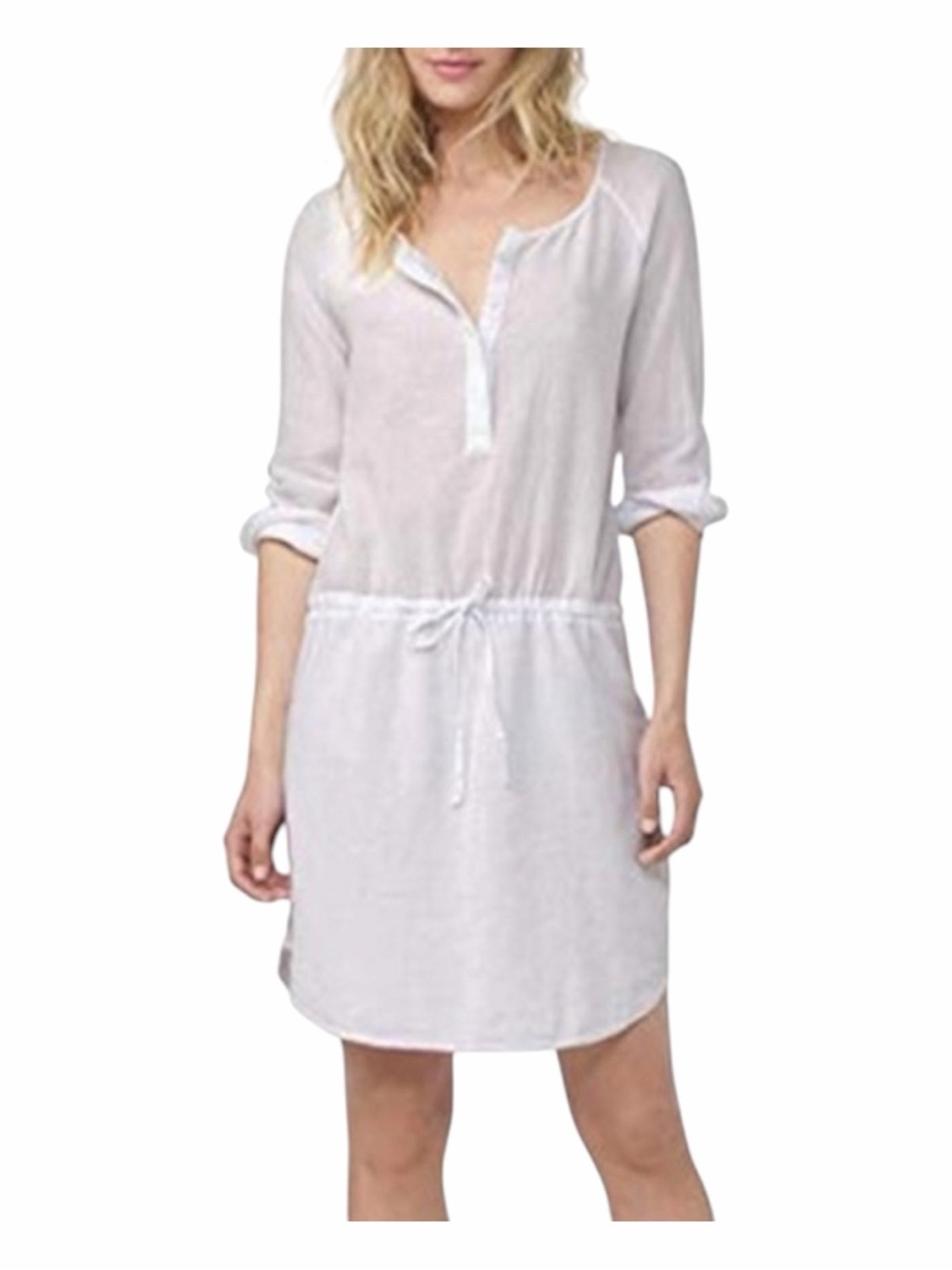 Standard James Perse White 100% Cotton Lightweight Beach Dress. Size 4.